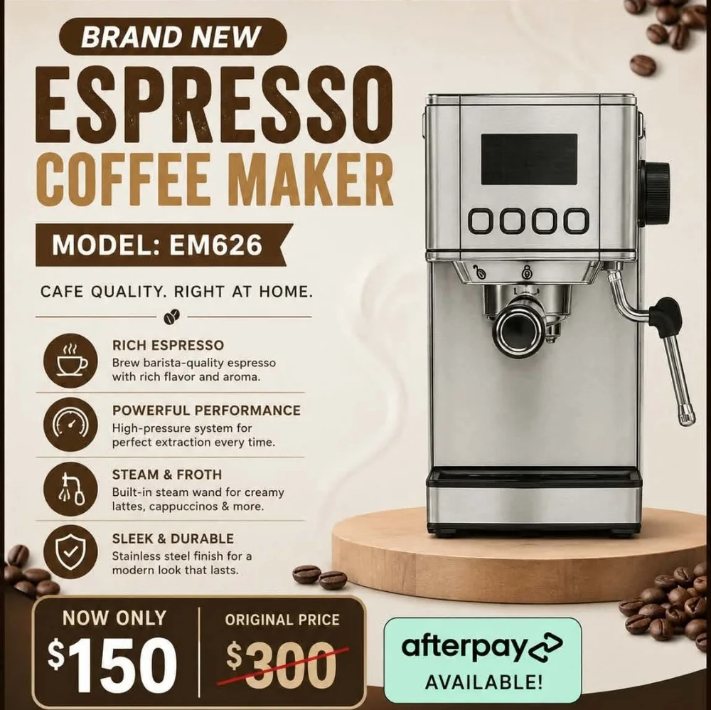 Espresso Coffee Maker EM626 - Stainless Steel